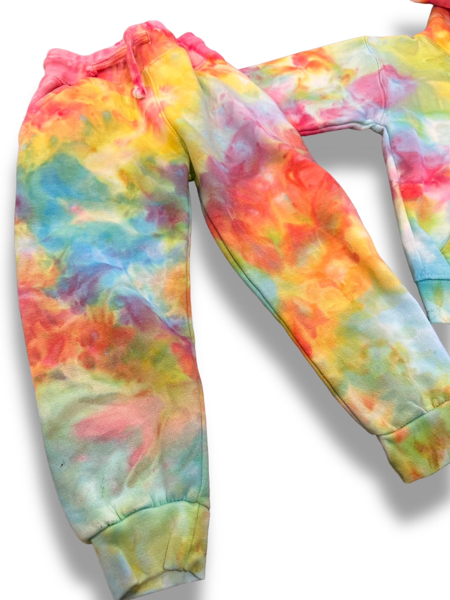 Ice dyed youth hoodie and jogger set